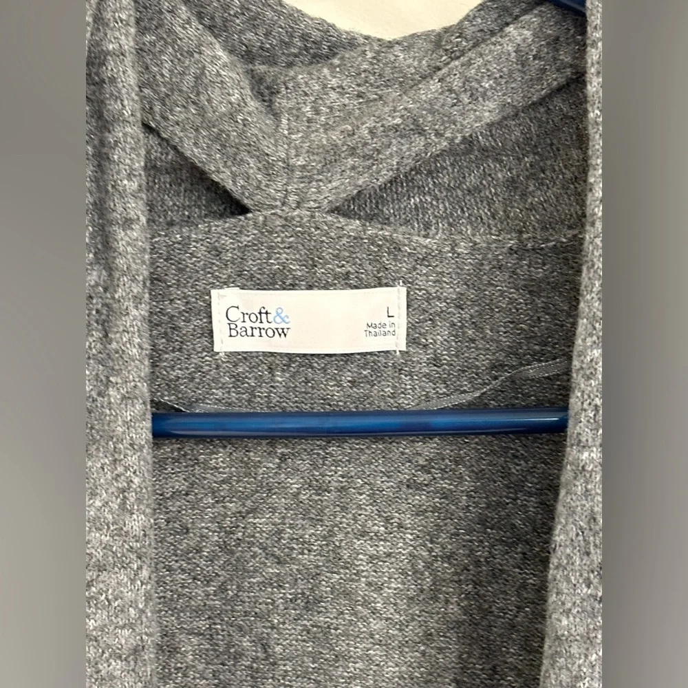 Croft & Barrow Charcoal Open Front Cardigan